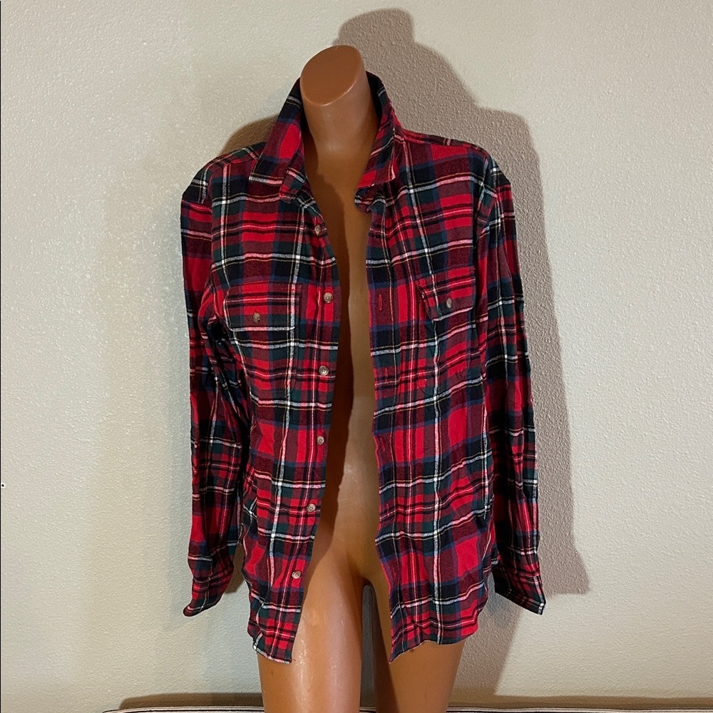 Old Navy Red and Black Plaid Women's Coat